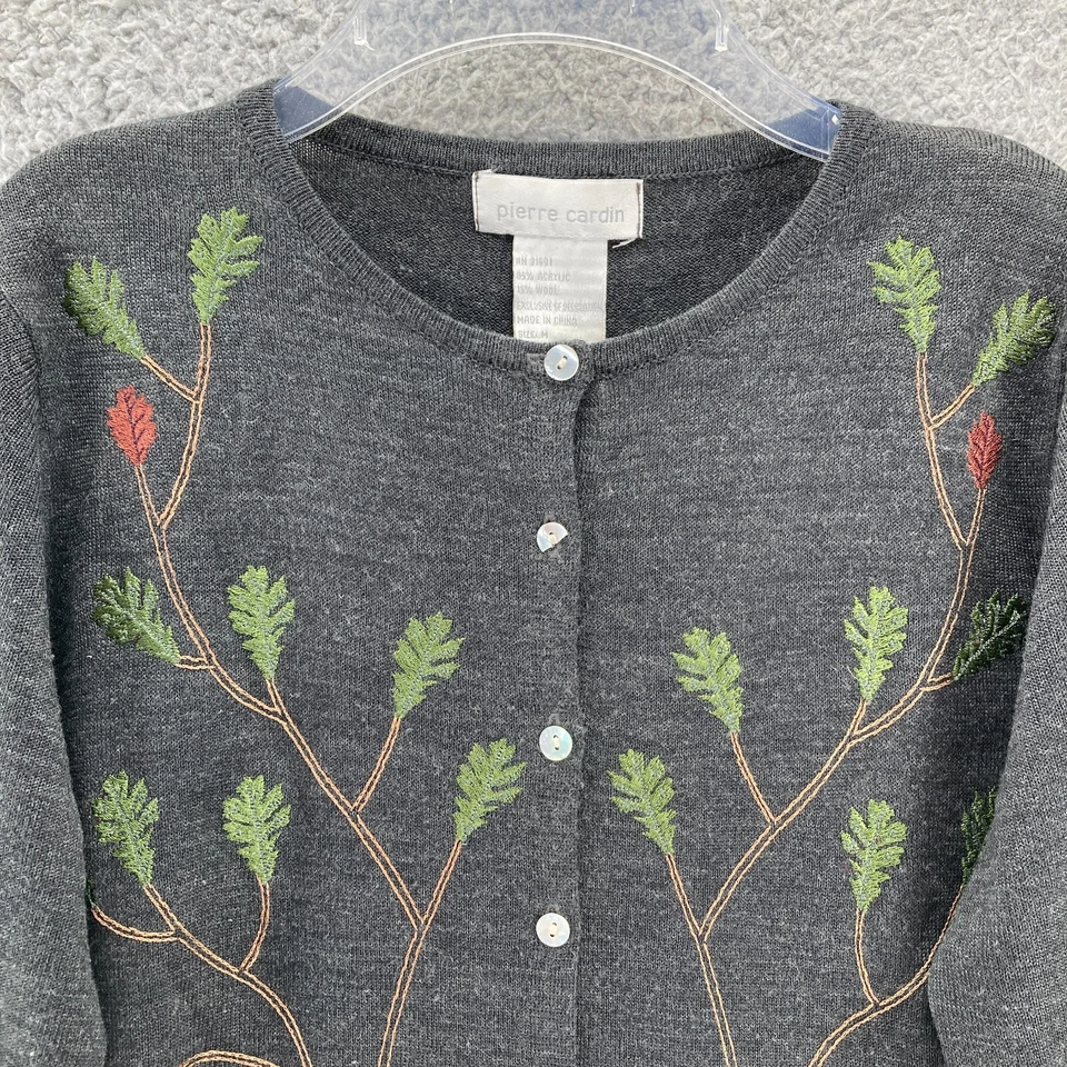 Cárdigan bordado de lana Pierre Cardin de colección para mujer M otoño vacaciones acción de gracias Foto 2 de 4
