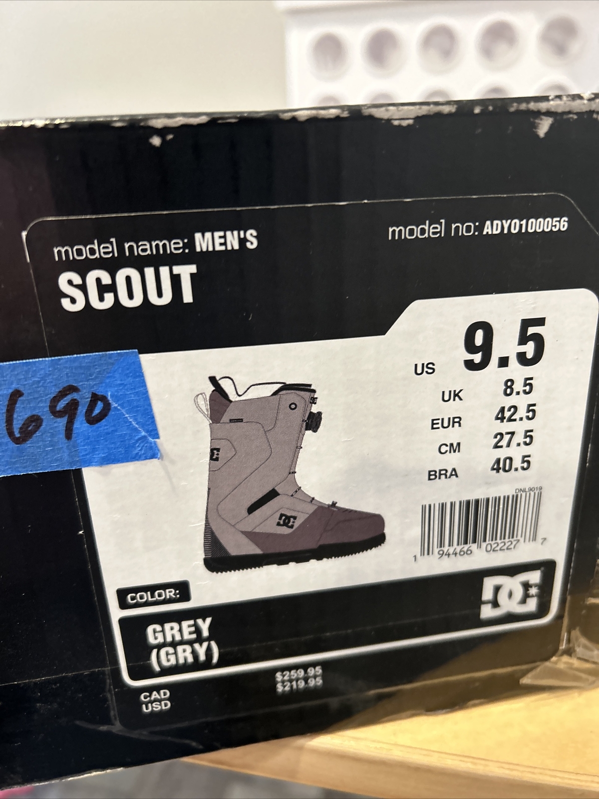 DC Men&rsquo;s Scout BOA Snowboard Boots New Size 9.5 #690