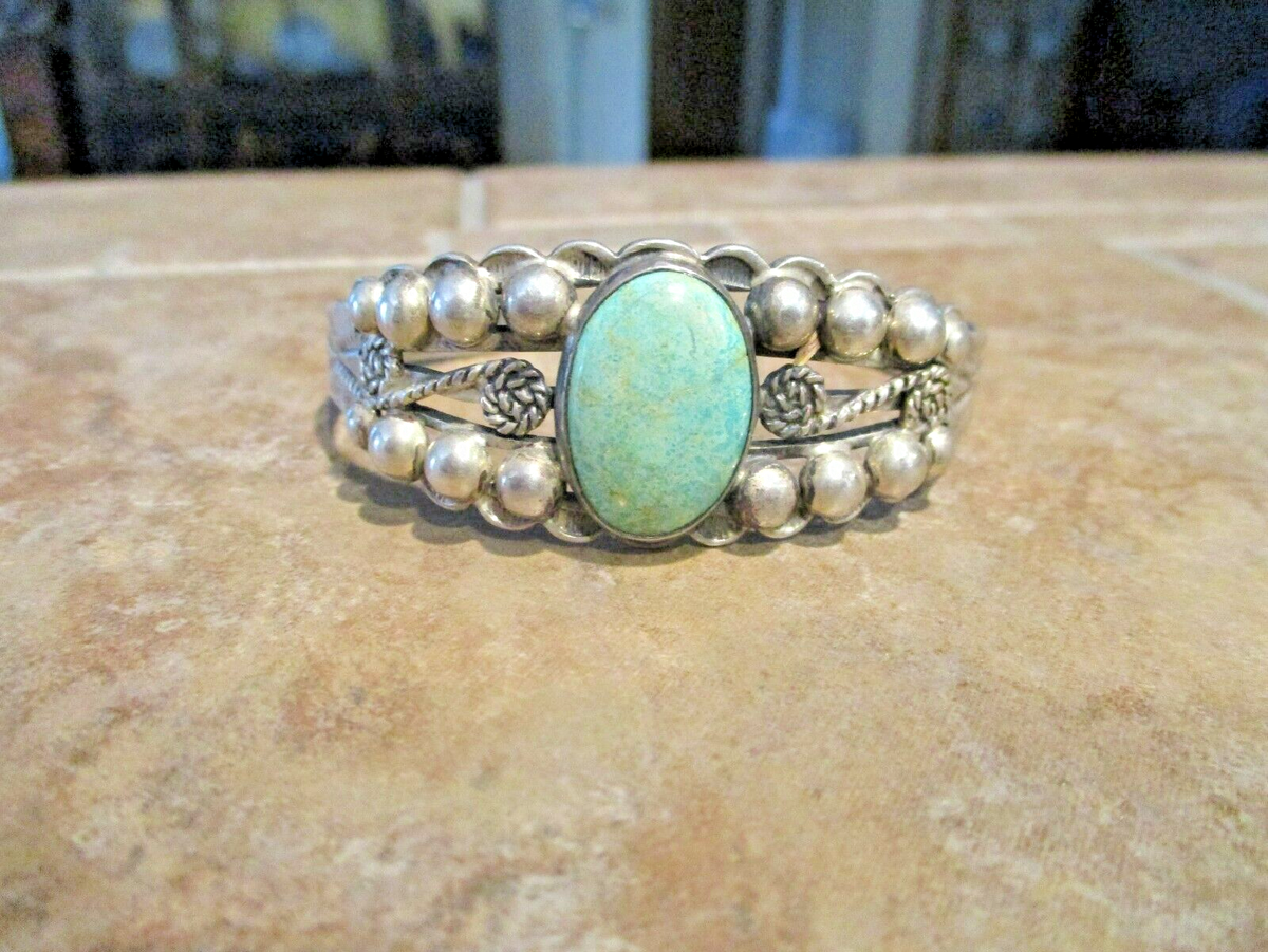 アクセサリー Vintage Navajo Turquoise Silver Bracelet Museum Vintage Native American Navajo Teardrop Turquoise