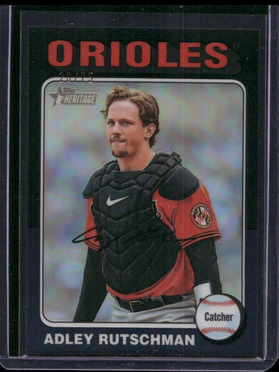 2024 Topps Heritage #188 Adley Rutschman Chrome Black Refractor /75 Orioles