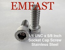 1/4 unc x 5/8 socket head cap screw stainless steel allen bolt national course