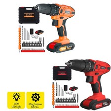 Battery 21V Cordless Drill Combi Driver High Power Electric Screwdriver Set UK