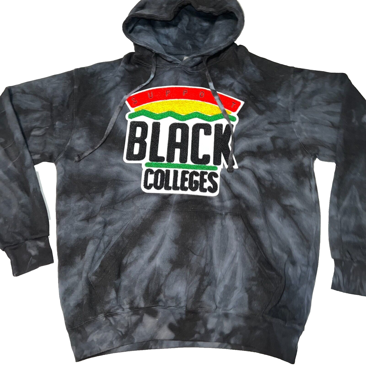 Colortone Support Black Colleges Men's Tye Die Sewn Hoodie Size