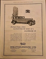 1929 Daimler 25 Stratton-Instone Ltd Print Ad