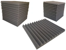 24 pk 12x12x1" Wedge Acoustic Foam Soundproof Wall Record Studio Panel Tile Gray