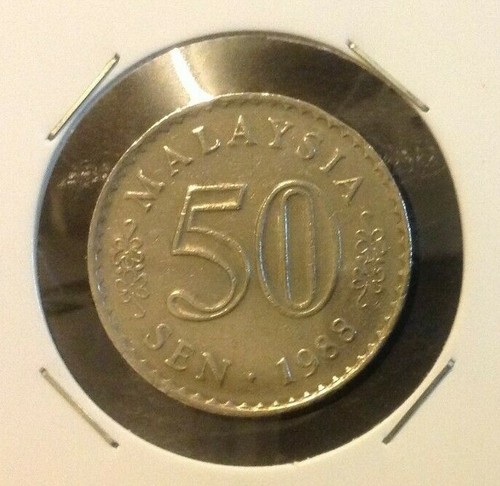 MALAYSIA 50 sen coin 1988 ERROR DIE ROTATION Parliament Series #1 - Picture 2 of 4