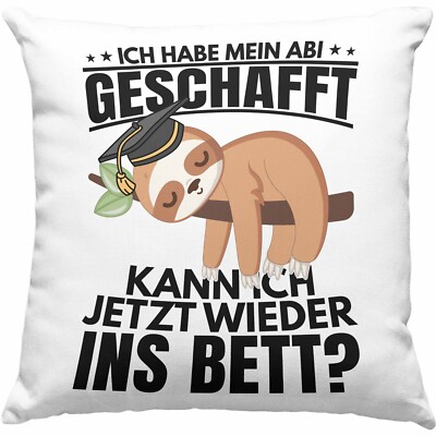 Trendation - Abi 2026 Geschenk Abschluss Abitur Kissen Faultier Abifeier Geschen