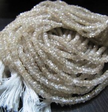 10strand Natural Zircon 3mm White Creamish Zircon Rondelle beads Strand 13Inch