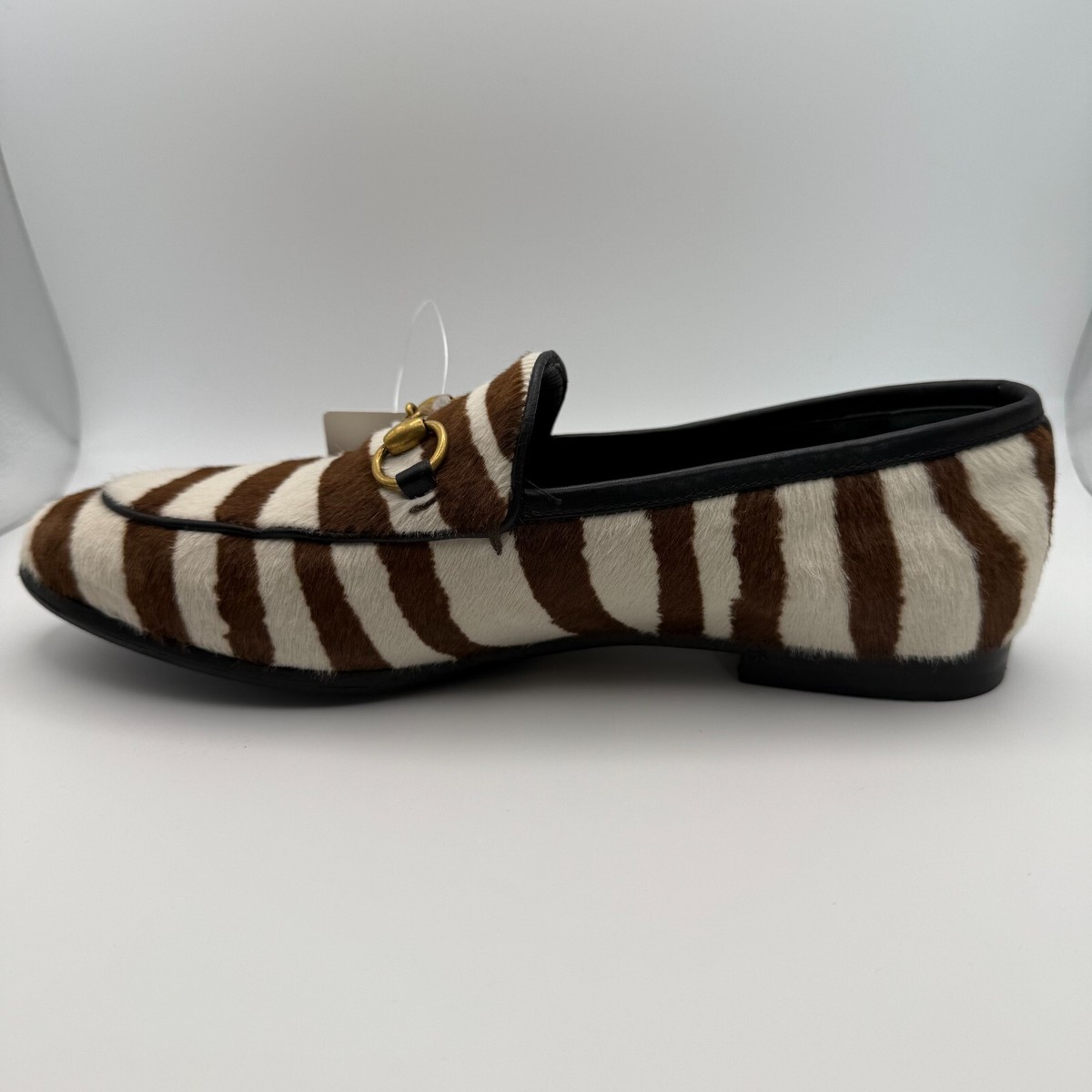 Gucci Horsebit Loafers Women Calf Hair Leather Zebra Print Luxury
