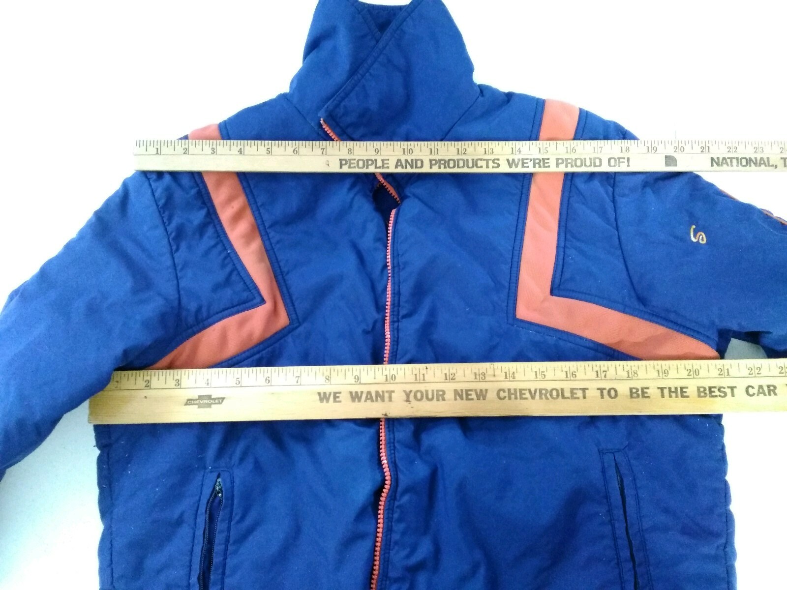 Sportscaster 1980's Ski Jacket Women's XL Blue/Orange, Broken Zipper