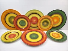 8 Pc Certified International Nancy Green (4) Dinner (4) Salad Plates Scrolls Set