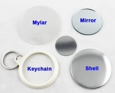2-1/4" 58mm Mirror Key Chain Button Parts for Pro Badge Button Maker