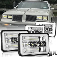 4pcs 4x6" Led Headlights Hi/Lo Beam fit 1980 - 1988 Oldsmobile Cutlass Supreme