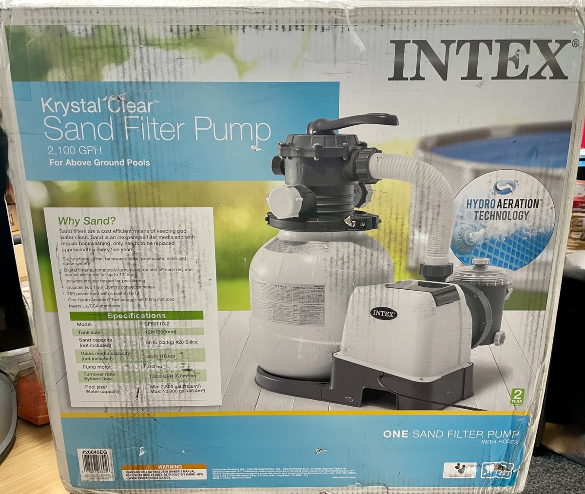 MississippiDownSouth Playaz×2Mentality Intex Krystal Clear 2100 GPH Sand Filter Pump #26645EG For