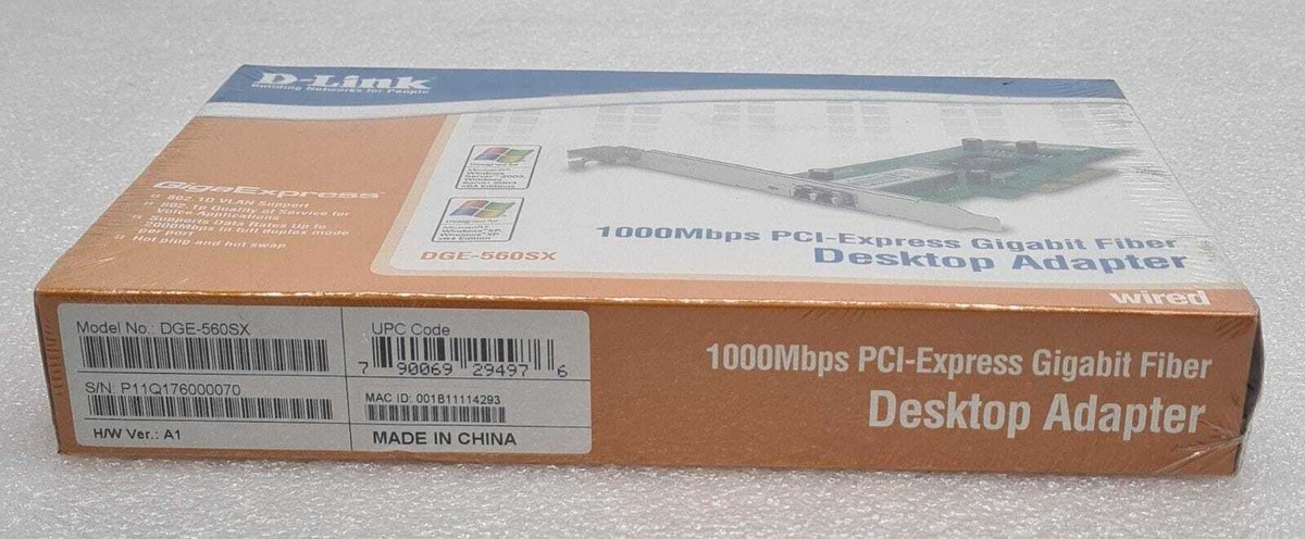 tp NEW SEALED - D-Link DGE-560SX 1000MBPS PCI‑Express Gigabit