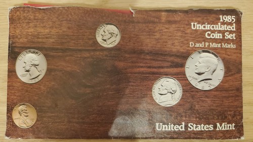 1985 US Mint Coin Set Kennedy Half Dollars, Quarters, Dimes, Nickels, Pennies - Picture 2 of 9