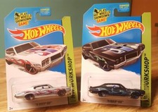 Hot Wheels '70 Buick GSX 1:64 Black & Silver  w/ Flames Lot of 2 Variations New