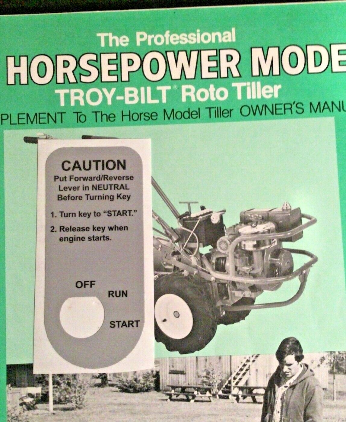 Troy Bilt Horse Electric Start Decal eBay