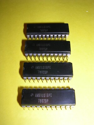 Four (4) Advanced Micro Devices (AMD) AM91L01BPC Chips (Intel P2101 2nd Source)