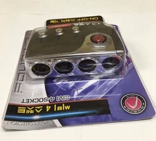 4 SOCKET METALLIC LED ON OFF SWITCH CIGARETTE LIGHTER  SPLITTER  CHARGE ADAPTER 