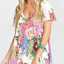 Show Me Your Mumu Floral Flutter Sleeve Dress 