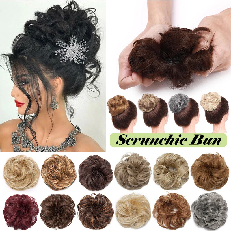 ELAILITE Haarverlängerung Dutt Echthaar Haarteil Dick Scrunchie Haarteil Zopf Haarband