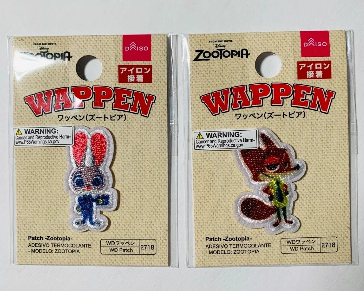 Daiso Disney ZOOTOPIA JUDY & NICK WAPPEN PATCHES (2) - New *US Seller*