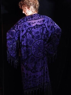 DEEP PURPLE ARTDECO STEVIE NICKS STYLE VELVET MUCHA GYPSY BOHO DELUXE DUSTER 