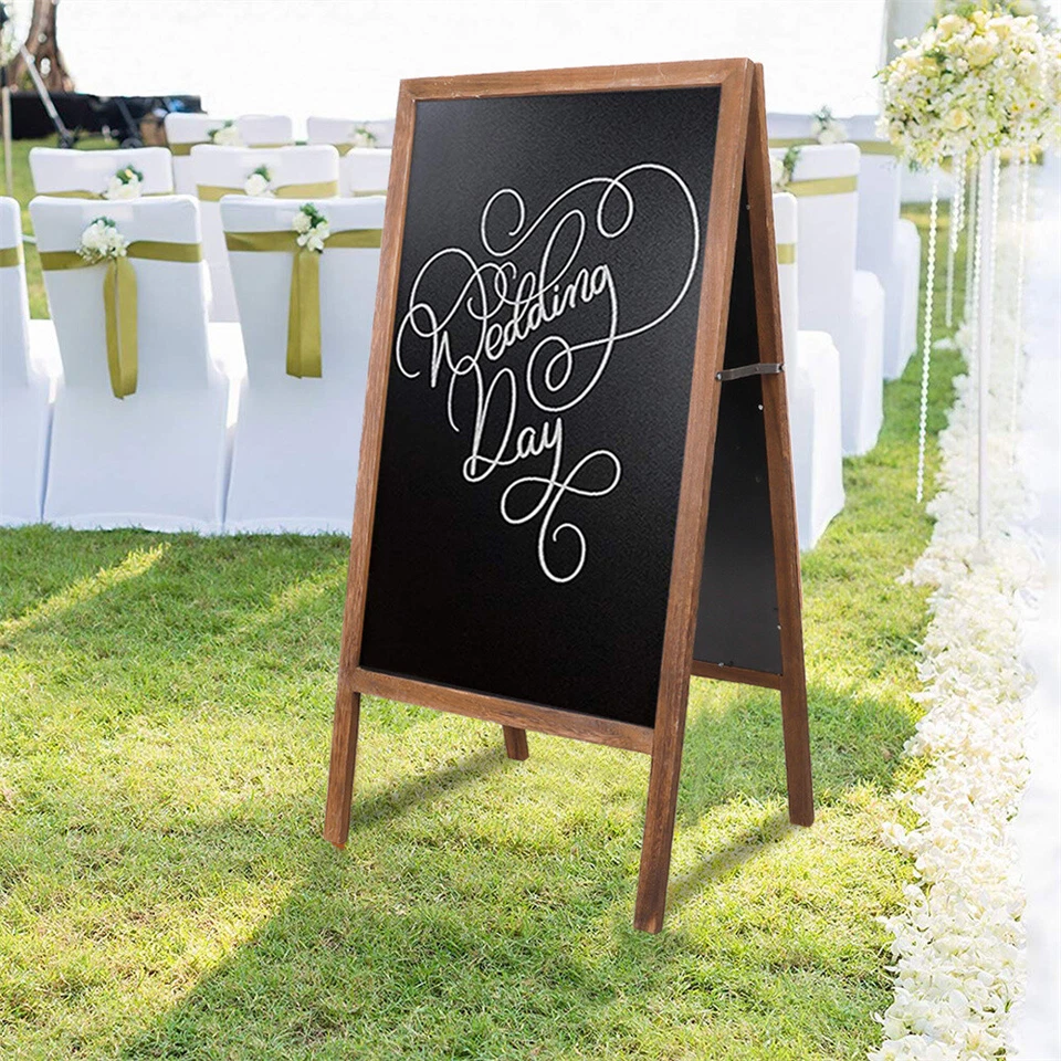 Heavy Duty Wooden Frame A Board Pavement Sign Shop Chalkboard Sign Free Standing - Image 3 of 4