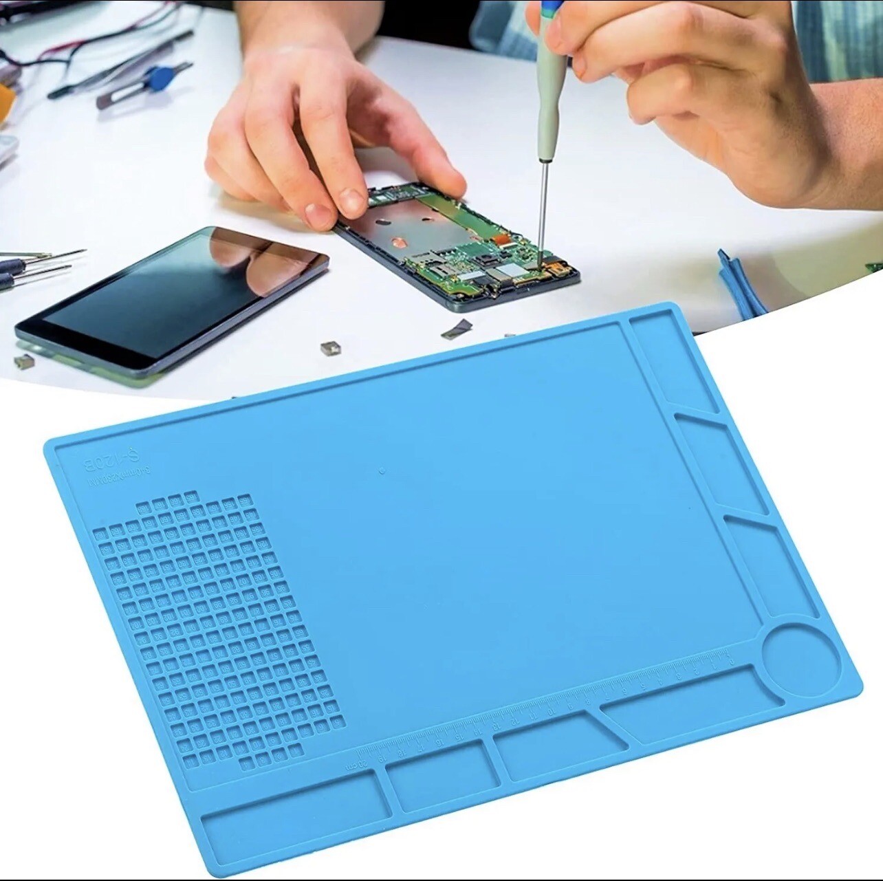 Watchmaker's Silicone Rubber Bench Mat Pad Anti-Slip Jewelry Watch Repair Tool U