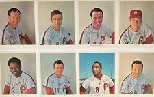 8 RARE 1971 PHILADELPHIA PHILLIES 8x10 ARCO CARDS TONY TAYLOR, McCARVER, HISLE