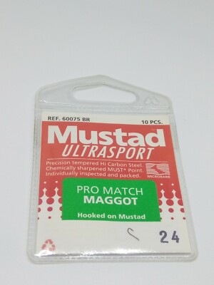 1 PACK OF 10 MUSTAD ULTRASPORT PRO MATCH MAGGOT SPADE END HOOKS