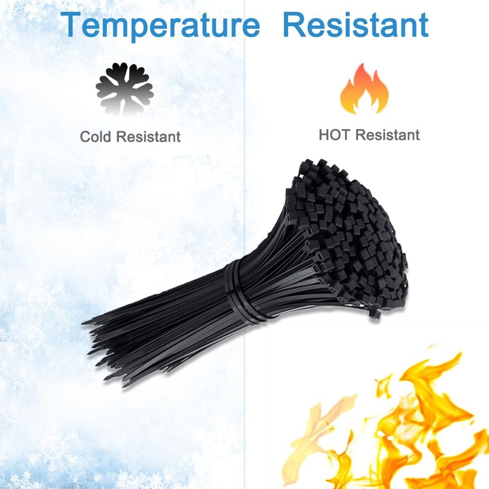 175 LB Extra Large Cable Ties 0.36×20 Inch Black Nylon Zip Ties High