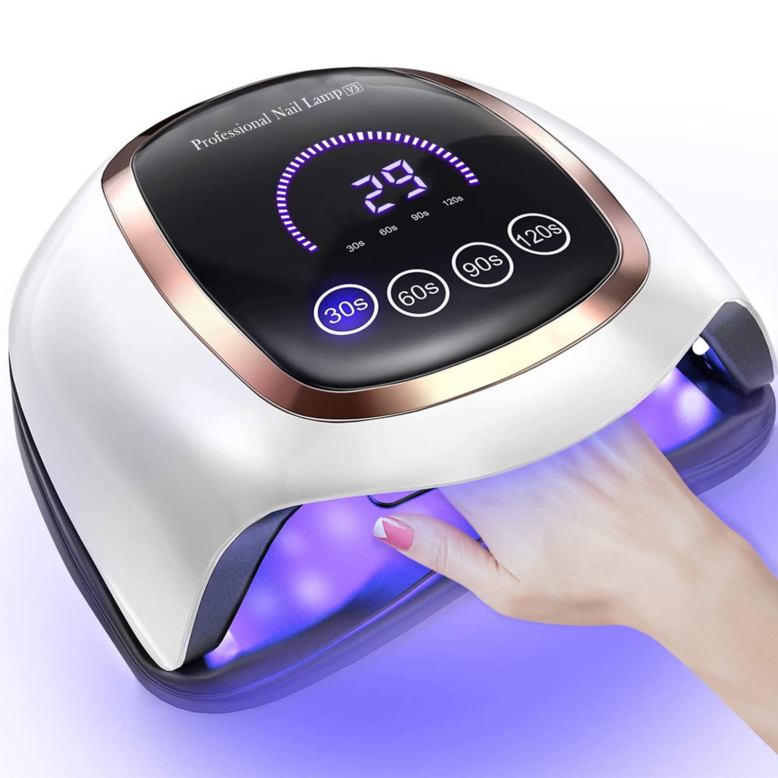NAXBEY LED UV Nail Lamp,168W Gel Lamp with 7.5 Inch Large LCD White - Image 4