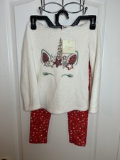 Cynthia Rowley Cozy Unicorn Set Size 5/6 red/white hoodie/leggings cute 