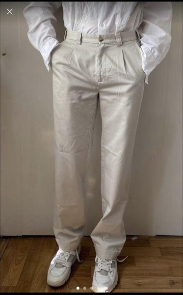 Men Ash Trousers Beige Cotton 32 / M / 46