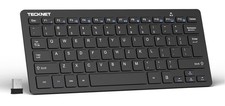TECKNET 2.4G Wireless Keyboard - Mini Compact with Media Black