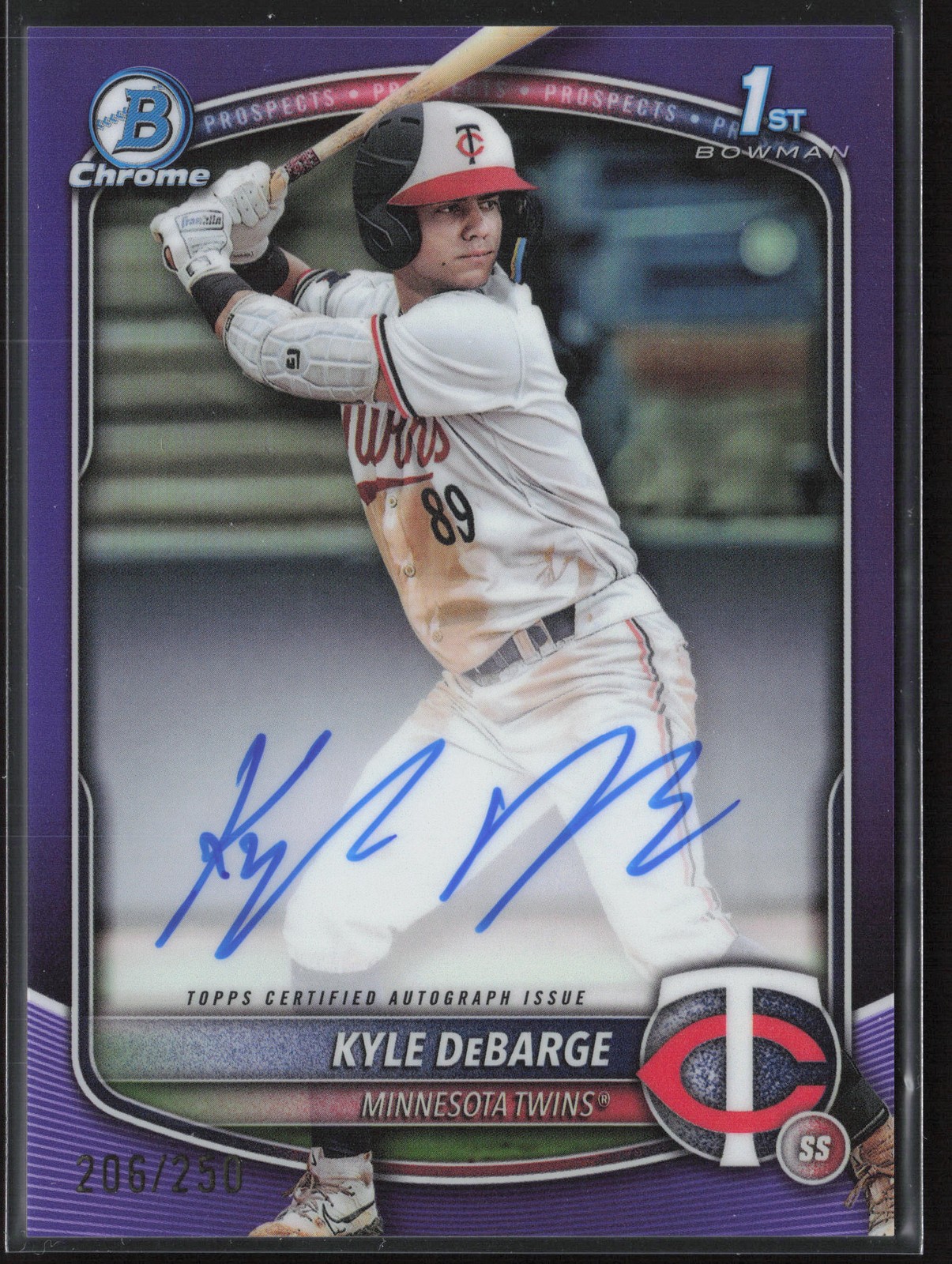2025 Bowman KYLE DEBARGE 1st Bowman RC Rookie Purple Auto /250 BPA-KD Twins