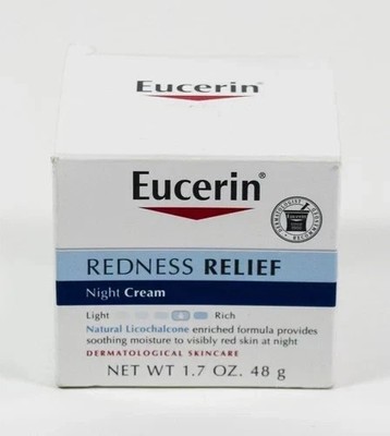 Eucerin REDNESS RELIEF Night Cream 1.7oz Dermatological Sensitive Skincare NIB