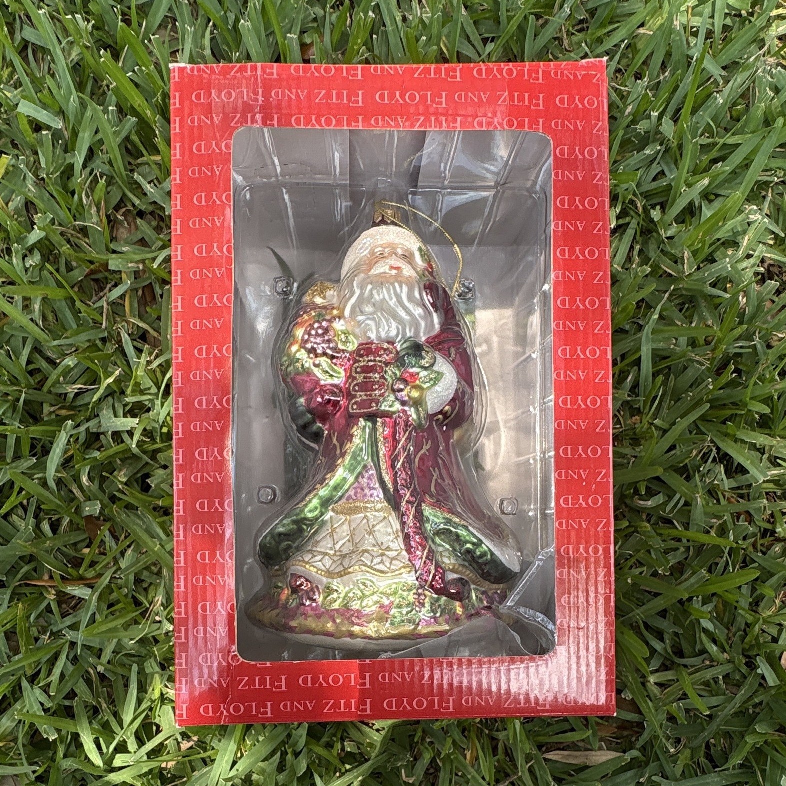 Fitz and Floyd Santa Claus Christmas Ornament, Multicolor, 1 Count