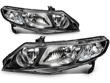 Pair Headlights Assembly For 2006-2011 Honda Civic Sedan 4-door Black Housing Pair Headlights Assembly For 2006-2011 Honda Civic Sedan 4-door Black Housing