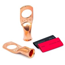 6 Gauge 3/8" Wire Lugs - Copper Cable Lugs - Battery Wire Connectors - Ring