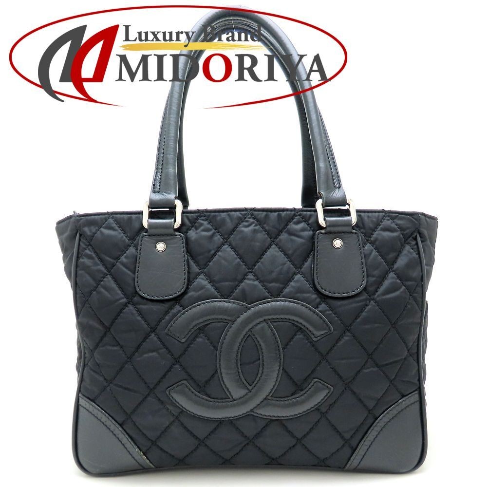 CHANEL A33100 Black Nylon x Calf Paris New York Tote Bag 352343 Pre-Owned