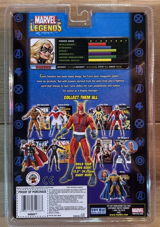 Série exclusiva Marvel Legends Warbird com série Giant Man BAF nova em folha lacrada - Imagem 2 de 2