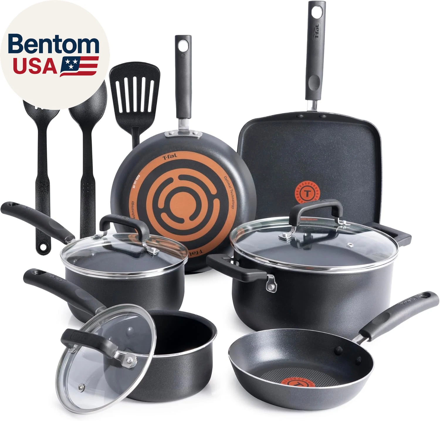 Signature Nonstick Pots and Pans Set 12 Piece, Oven Broiler Safe 350F, Kitchen C