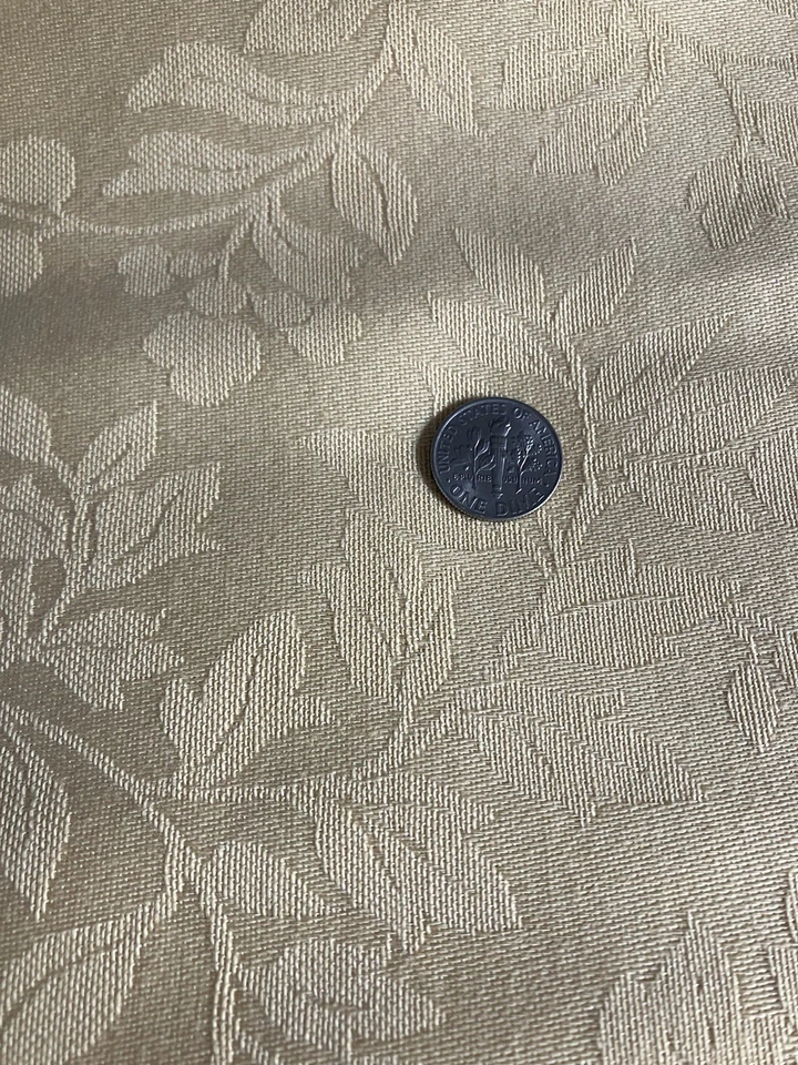 Fabric Sewing Golden Yellow Brocade 2 Piece Lot 53”x35” & 38”x27” Estate - Image 2 of 4