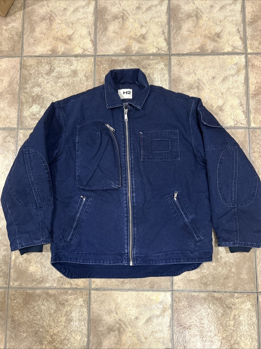 HERON PRESTON H2 H&M Denim Canvas Jacket Size Xs Oversized Chore
