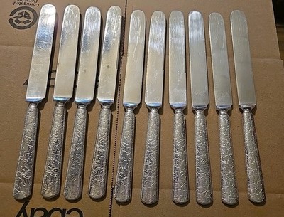 Vtg Reed & Barton Arabesque Blunt Dinner Knife Lot Of 10 