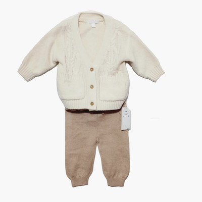 NWT Grayson Mini Boys 3-6 Months Cable Knit Pants Set Pockets Long Sleeve