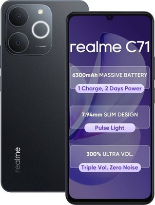 realme C71 (Black, 128 GB 6 GB RAM) UMS9230E Processor 6.75 inch